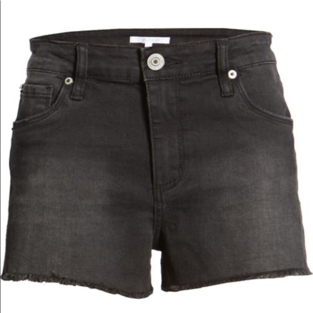 Black High Waist Denim Shorts